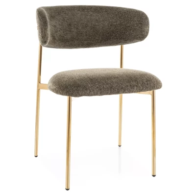 Čalouněná jídelní židle DOMENICA 4 - olivová / zlatá