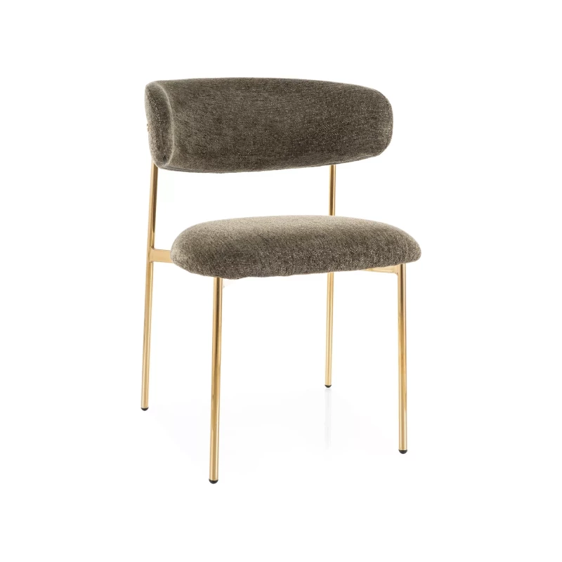Čalouněná jídelní židle DOMENICA 4 - olivová / zlatá