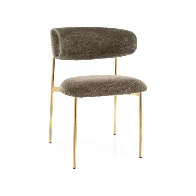 Čalouněná jídelní židle DOMENICA 4 - olivová / zlatá
