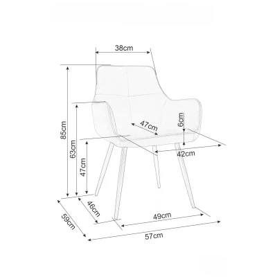 Čalouněná jídelní židle DORKAS - béžová / černá