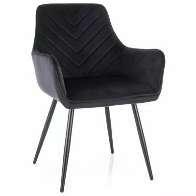 Čalouněná jídelní židle DORKAS - černá