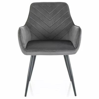 Čalouněná jídelní židle DORKAS - šedá / černá