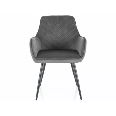 Čalouněná jídelní židle DORKAS - šedá / černá