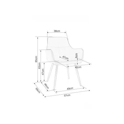 Čalouněná jídelní židle DORKAS - šedá / černá