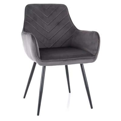 Čalouněná jídelní židle DORKAS - šedá / černá