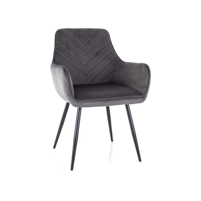Čalouněná jídelní židle DORKAS - šedá / černá