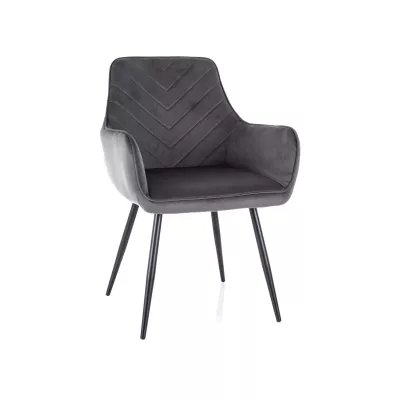 Čalouněná jídelní židle DORKAS - šedá / černá