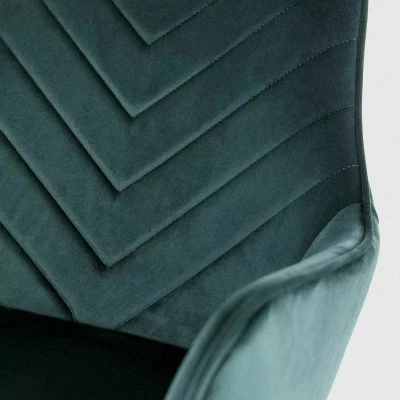 Čalouněná jídelní židle DORKAS - petrolejová / černá