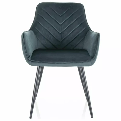 Čalouněná jídelní židle DORKAS - petrolejová / černá