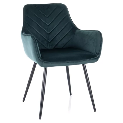 Čalouněná jídelní židle DORKAS - petrolejová / černá