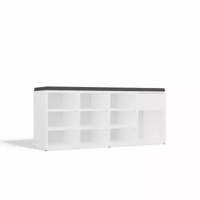 VÝPRODEJ - Sedací botník CASPER - bílý / šedý