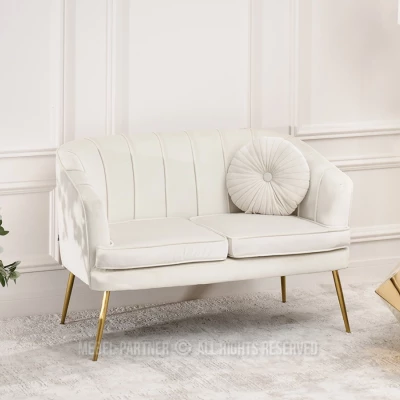 Dvoukřeslo RUBRAS - krémové / zlaté