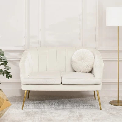 Dvoukřeslo RUBRAS - krémové / zlaté