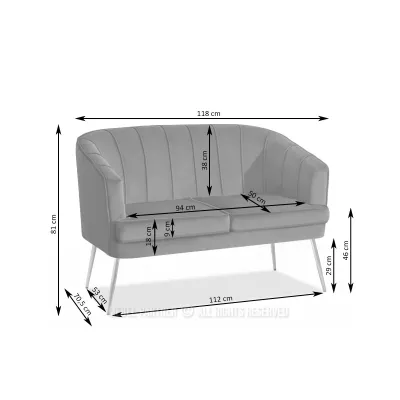 Dvoukřeslo RUBRAS - krémové / zlaté