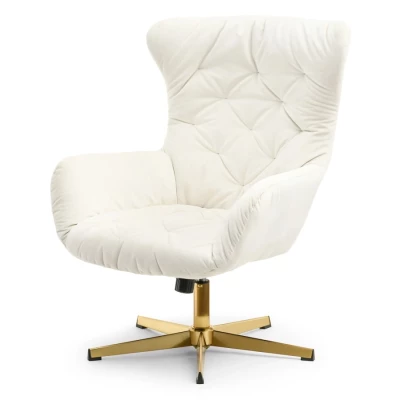 Otočné křeslo VITOR - zlaté / krémové