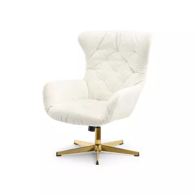 Otočné křeslo VITOR - zlaté / krémové