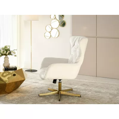 Otočné křeslo VITOR - zlaté / krémové