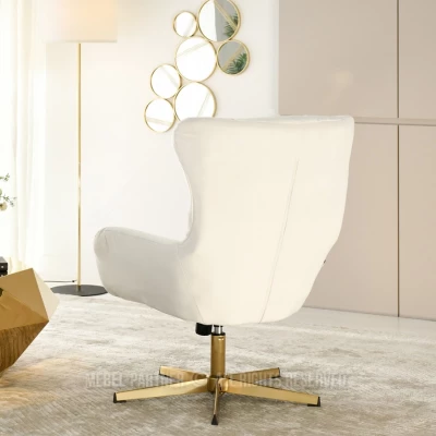 Otočné křeslo VITOR - zlaté / krémové