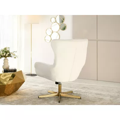 Otočné křeslo VITOR - zlaté / krémové