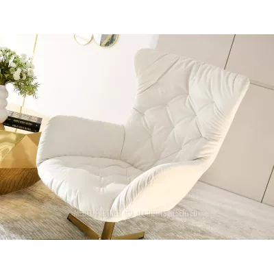 Otočné křeslo VITOR - zlaté / krémové