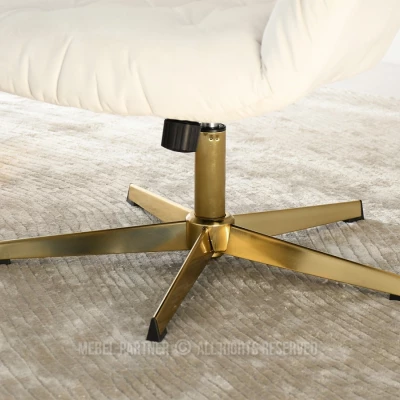 Otočné křeslo VITOR - zlaté / krémové