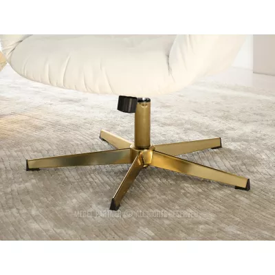 Otočné křeslo VITOR - zlaté / krémové