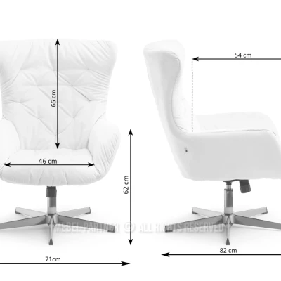 Otočné křeslo VITOR - zlaté / krémové