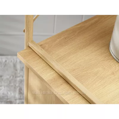 Vysoký regál s posuvnými dvířky OKELI - dub