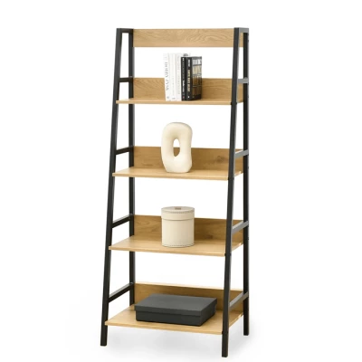 Policový regál VIOREL - dub / černý