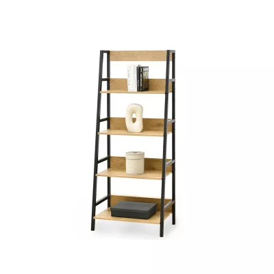 Policový regál VIOREL - dub / černý