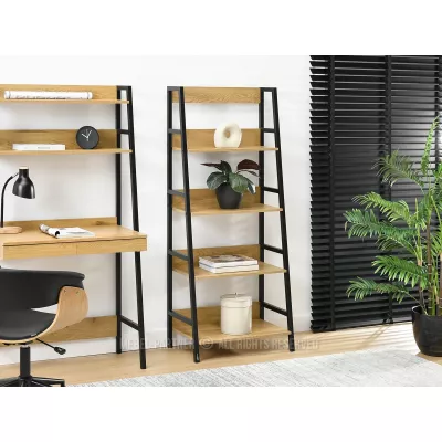 Policový regál VIOREL - dub / černý