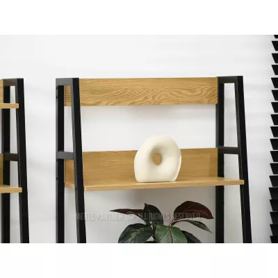 Policový regál VIOREL - dub / černý