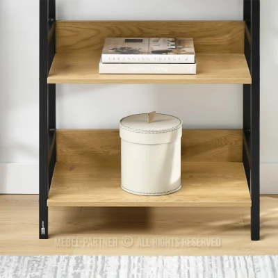 Policový regál VIOREL - dub / černý