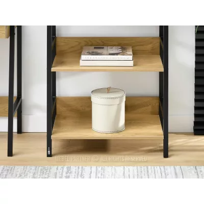 Policový regál VIOREL - dub / černý