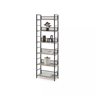 Policový regál JANKO - černý / béžový