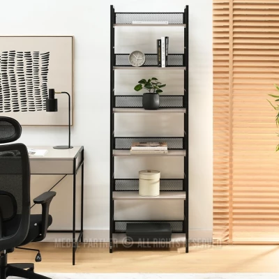 Policový regál JANKO - černý / béžový