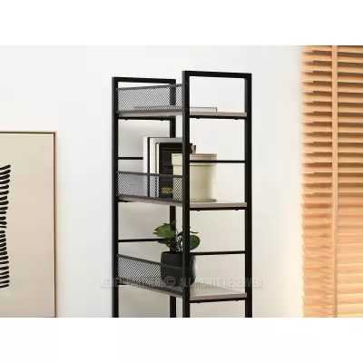 Policový regál JANKO - černý / béžový