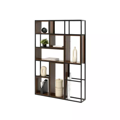 Policový regál GAREK - ořech / černý