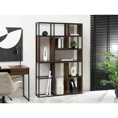 Policový regál GAREK - ořech / černý