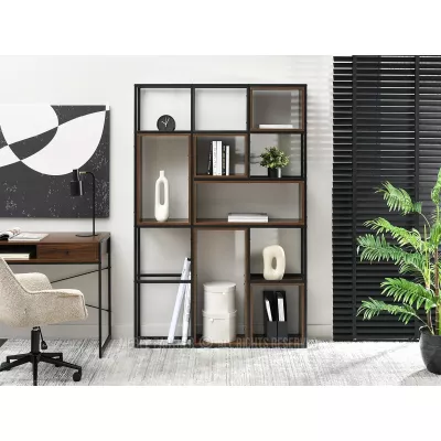 Policový regál GAREK - ořech / černý