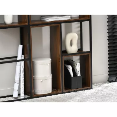 Policový regál GAREK - ořech / černý