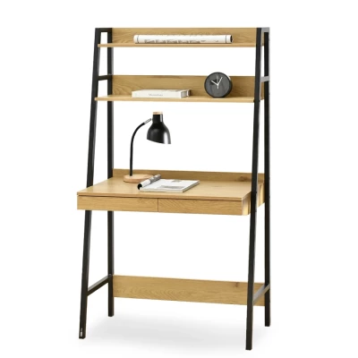 Psací stůl s policemi VIOREL - dub / černý