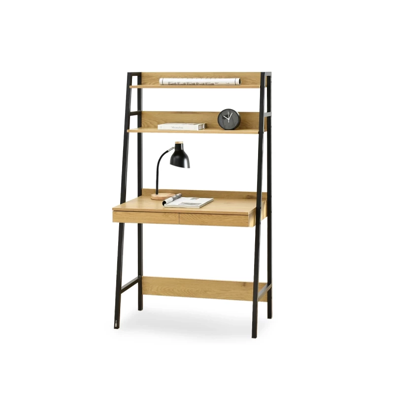 Psací stůl s policemi VIOREL - dub / černý