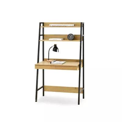 Psací stůl s policemi VIOREL - dub / černý