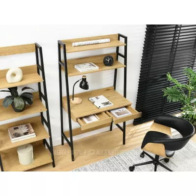 Psací stůl s policemi VIOREL - dub / černý