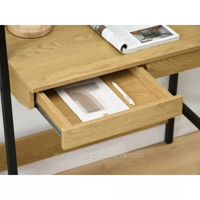 Psací stůl s policemi VIOREL - dub / černý