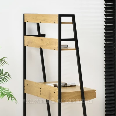 Psací stůl s policemi VIOREL - dub / černý