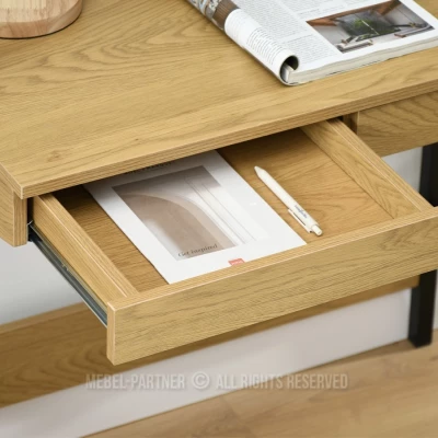 Psací stůl s regálem VIOREL - dub / černý