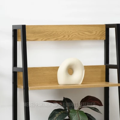 Psací stůl s regály VIOREL - dub / černý