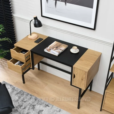 Psací stůl HELDER - dub / černý